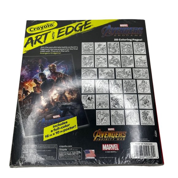 Crayola Art With Edge Marvel Avengers Endgame Coloring Book And Poster New - Picture 2 of 9